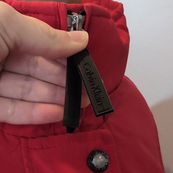 Calvin Klein Goose Down Winter Parka Coat CK Performance Mid Length Insulated XL - Picture 10 of 16